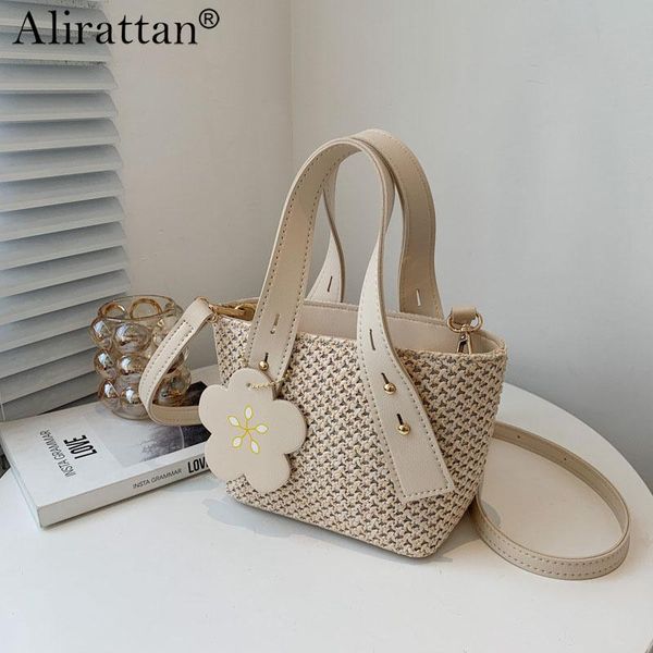

evening bags 2021 summer style woven one shoulder bucket for women casual brand ladies straw bag bohemia vacation beach