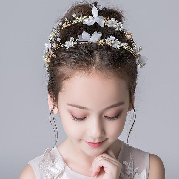 

hair clips & barrettes girls band bridal headpiece women pearl wreath party hairband wedding accessories, Golden;silver