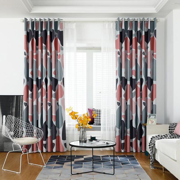 

geometric circle cobblestone curtain nordic shading fabrics modern window living bedroom drapes water ripple curtains &