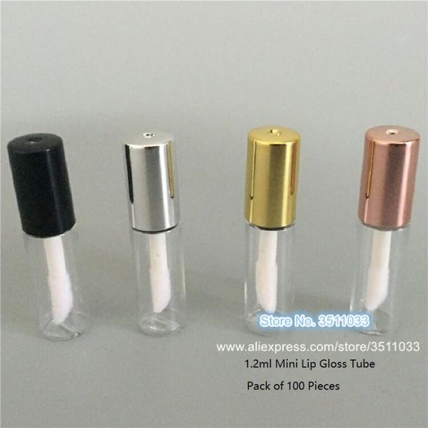 

packing bottles 1.2ml small silver rose gold empty lip gloss tube mini plastic elegant liquid lipstick container round lipgloss bottle