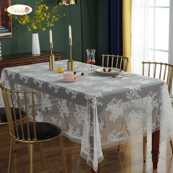 

table cloth proud rose lace tablecloth european-style retro coffee rectangular household white hollow-out dressing cover