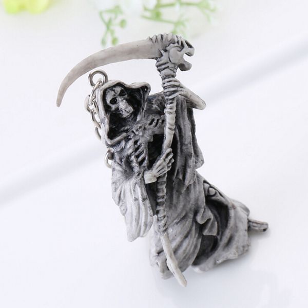 

three-dimensional skull mask keychain punk keyring cool key chains new skull keyring accessories cosplay, Silver
