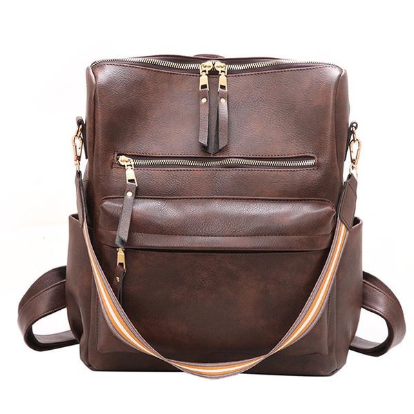 

outdoor bags ladies high capacity pu backpack women