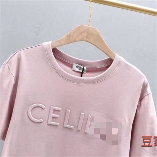 

women's t-shirt 2021 summer short-sleep steel 3-dimensional seal male impression letter and female shirt, White