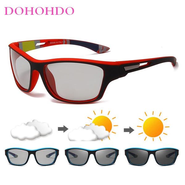 

sunglasses dohohdo pochromic men advanced matte black sports goggles women color changing polarized driving sport sun glasses, White;black