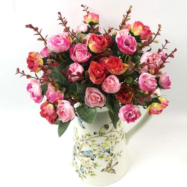 

decorative flowers & wreaths 21 heads elegant beautiful european artificial rose simulation silk bouquet home dec party wedding decal 7a0154