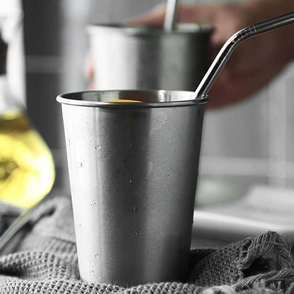 

mugs 1 piece 304 stainless steel cup drop-proof single-layer metal water durable