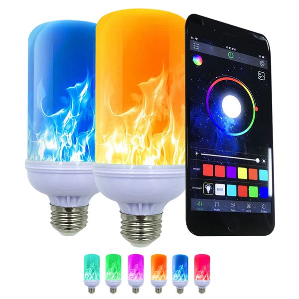 

bluetooth app control multi-color waterproof light bulbs flame effect