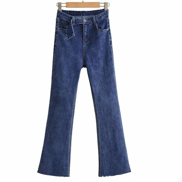 

spring autumn blue sashes flare mid arrivals full length denim pants jeans 11a021 women's & capris, Black;white
