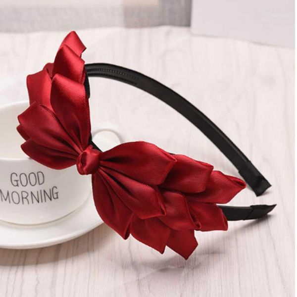 

haimeikang korean hair accessories women's solid color bow bezel headband handmade headgear women knotting fashion head hoop1
