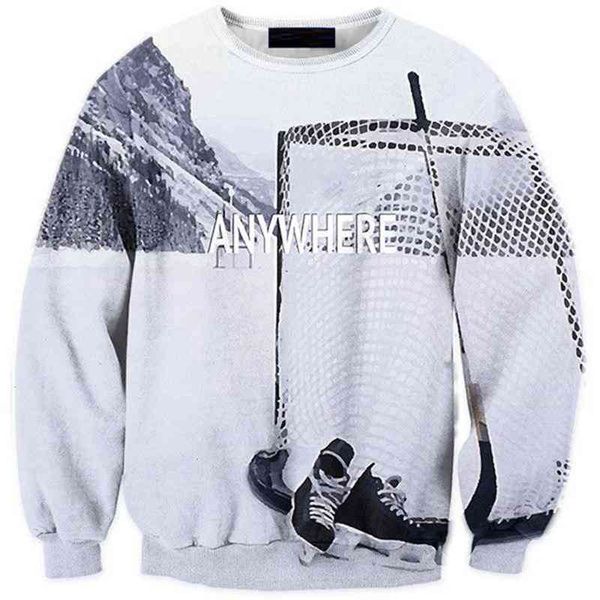 

men's 3d snow walking printed sweater long sleeve pullover trendy men's sweater-0692, Black