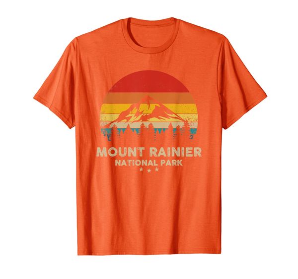 

mount rainier - national park retro souvenir t-shirt, White;black
