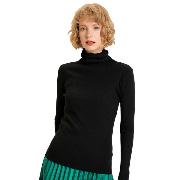 

women sweaters autumn winter korean slim women pullover knitted sweater jumper solid color turtleneck warm pull female, White;black