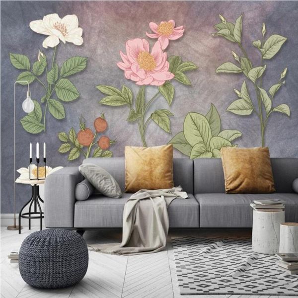 

wallpapers milofi custom large wallpaper mural 3d minimalist retro abstract hand painted flower wall background