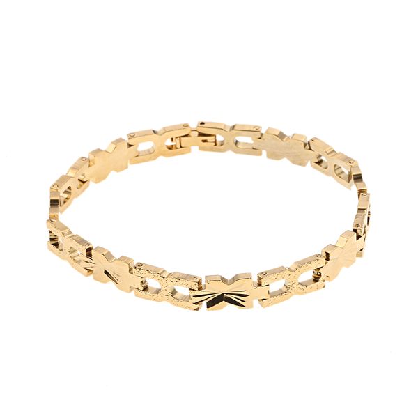 

gold filled brass men bracelets for women cuba link bracelet, Black