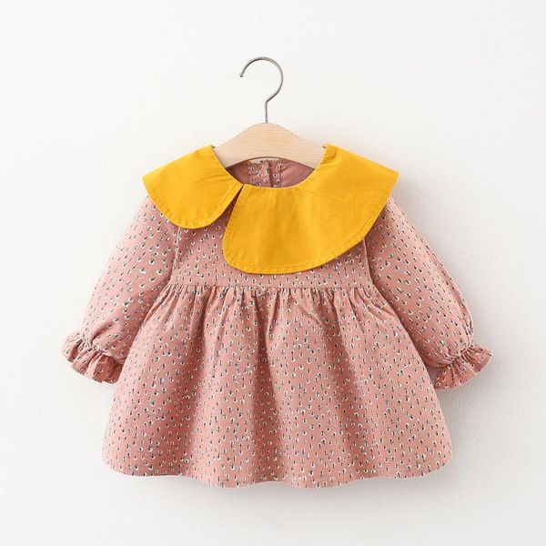 

girl's dresses (4 pieces/lot) 2021 arrival girl's fall dress 080704, Red;yellow