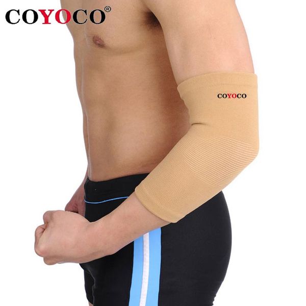 

elbow & knee pads 1 pair pad protect support sleeve coyoco brand high elastic sports outdoor cycling gym guard brace warm brown, Black;gray