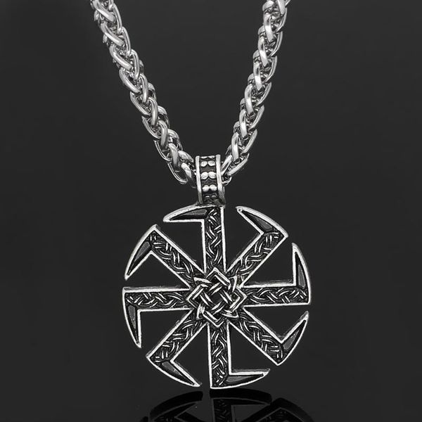 

pendant necklaces exquisite classical mythical slavic sun men's metal necklace, Silver