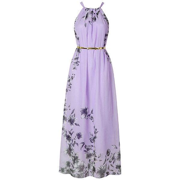 

gold belt summer bohemian print chiffon beach skirt sleevels s, Black;gray