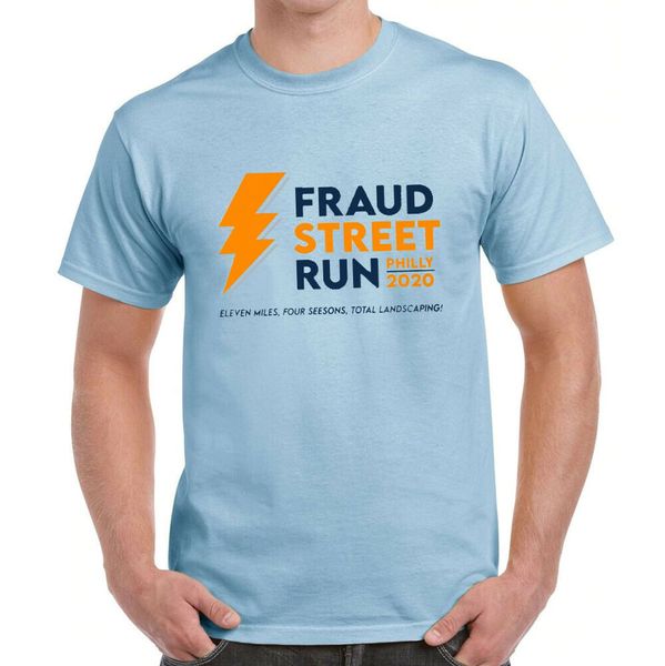 

fraud street run philly 2020 cotton t-shirt, White;black