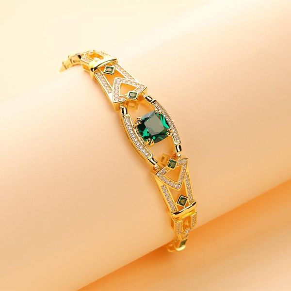 

link, chain designer fashion copper jewelry 3a cubic zirconia party bracelet, Black