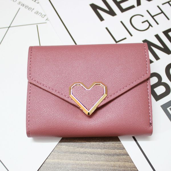 

fresh heart-shaped short small metal ladies 2018 retro wallet new student cukob
