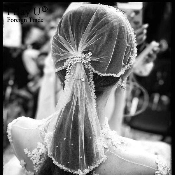 

bridal veils arrival crystal bead edge white short ivory one layer beaded wedding, Black