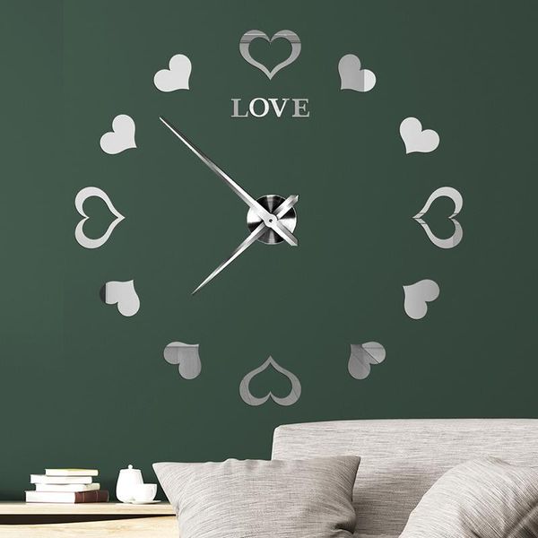 

wall clocks frameless diy clock kit large modern 3d mirror decor sticker for home living tn99