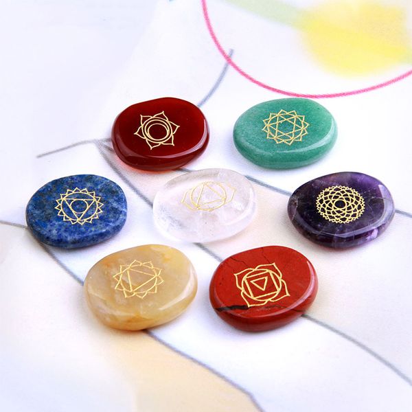 Cristal Natural Reiki Chakras Cura Stones Multi Cor Agate Índia 7 Chakra Stone e Minerais Artes e Artesanatos