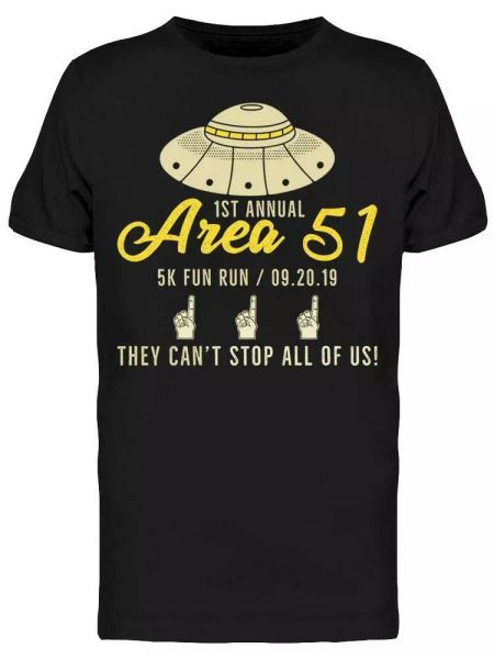 

1st Annual Area 51 Tee Men's -Image by Shutterstock, White;black