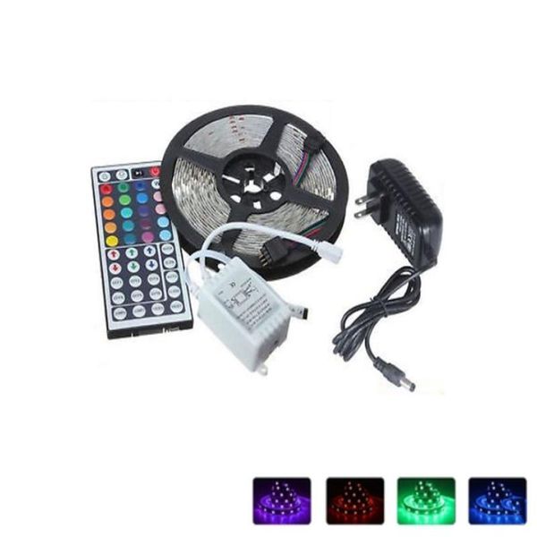 

led strip 150 tape +44 key remote controller + power supply kit flexible strips