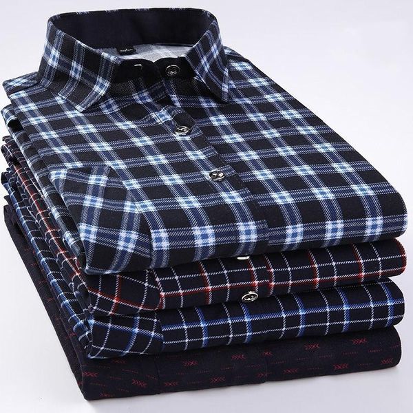 

men's casual shirts 2021 spring summer plaid shirt men cotton male long sleeve man clothes button up large size, White;black