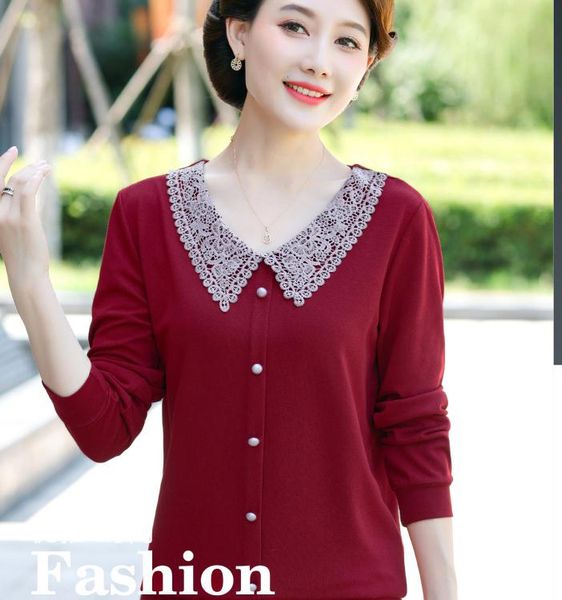 

2021 spring and autumn fashion long sleeve women's shirt @41, White