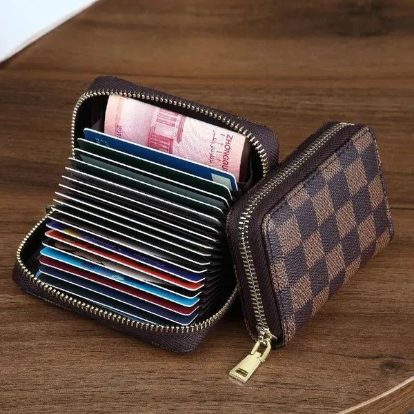

card holders fashion luxury purses wallet organ id holder bank case credit passport rfid coin purse wallets pouch, Brown;gray