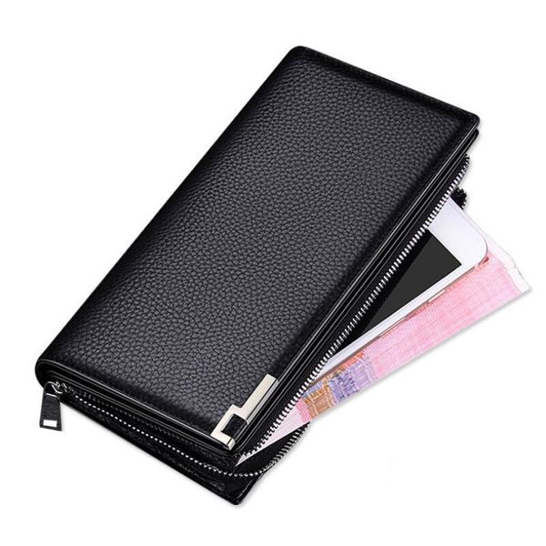 

wallets an-ti theft men wallet clutch genuine leather rfid male zipper handbag coin purse real cowhide carteira w036, Red;black