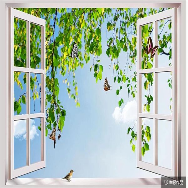 

wallpapers 3d natural landscape window wallpaper modern minimalist background wall