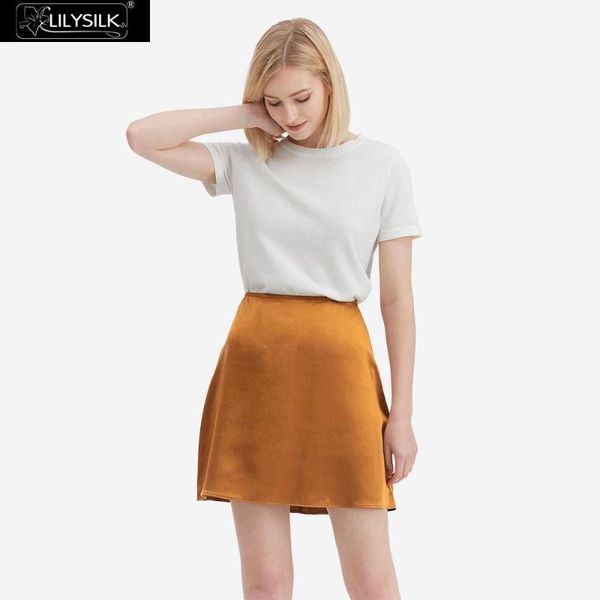 

lilysilk silk a line mini skirt women skirts, Black
