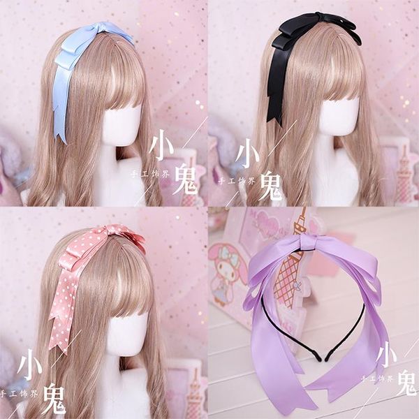 

party masks maid girl's handmade extra large hair hoop diy bow ornament headdress lovely lolita cosplay kc headband