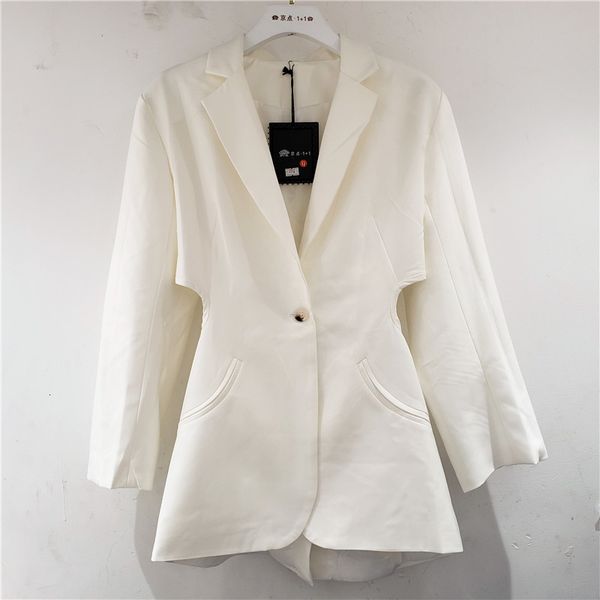 

[ewq] autumn sweet women jacket fashion coat back hollow lace rhinestone decoration female blazer slim white suits outwear, White;black