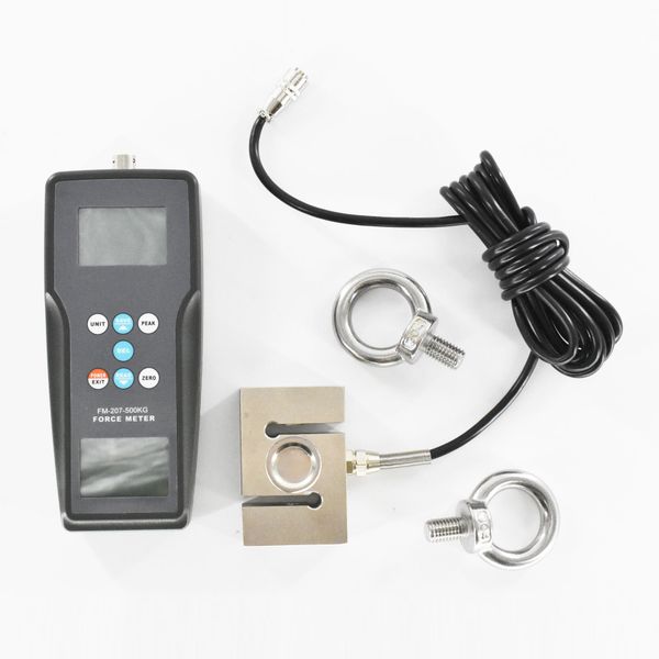 

fm-207-500k digital force gauge 4900n 500kgf 1100lbf push pull tension meter tester