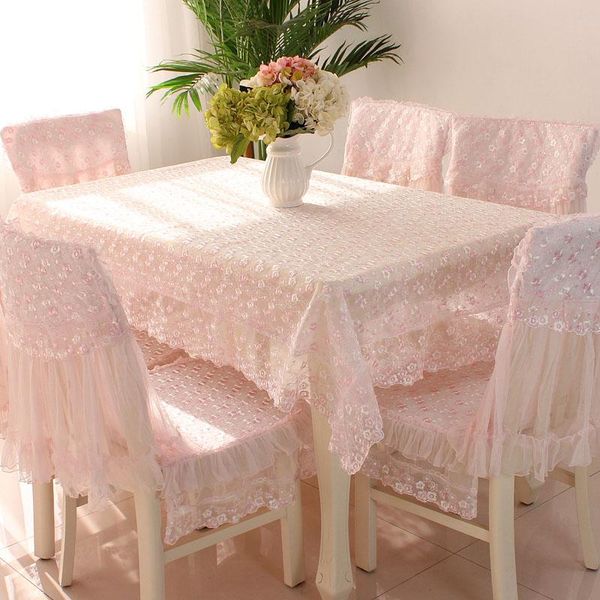 

pink embroidered tablecloth lace table cloth chair cover rectangle rural style skirt