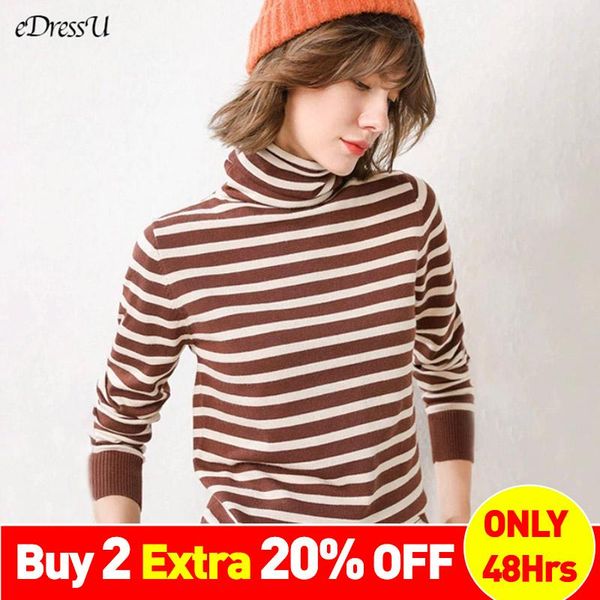

turtleneck stripe sweater women autumn winter pullover plus size jumper casual loose knit office lady daily streetwear hw-1923 women's, White;black