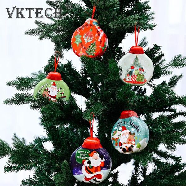 

christmas decorations candy tin box tinplate storage can cookies chocolate children gift packing case ornaments hanging xmas party deco