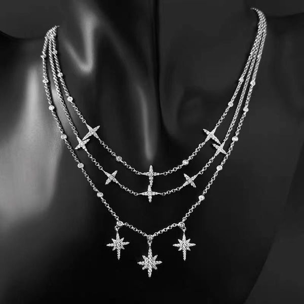 

chains dini s925 sterling silver lady fashion meteor necklace european and american light luxury classic jewelry