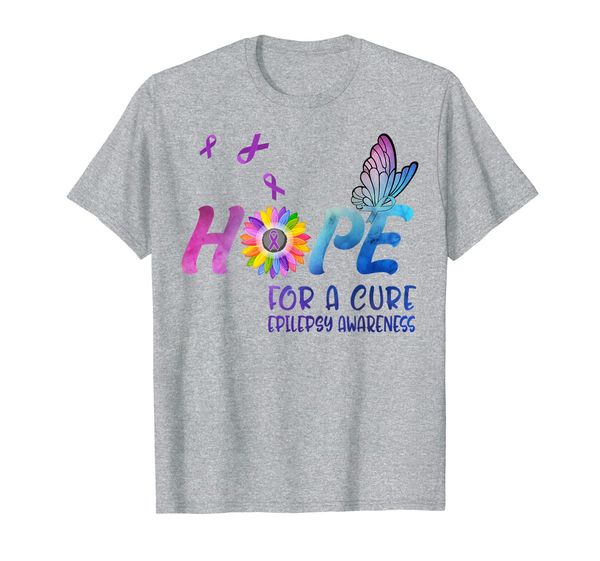 

Hope Butterfly Epilepsy Awareness Ribbon Sunflower Support T-Shirt, Mainly pictures
