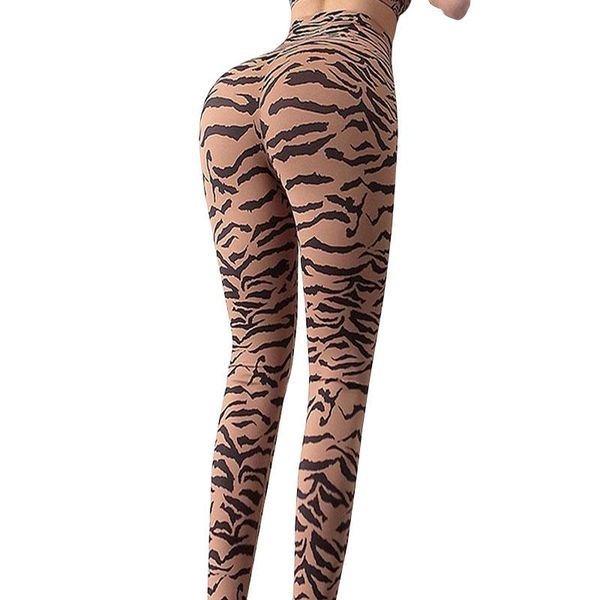

yoga outfit summer fitness pants women leggings tiger pattern push up workout high waist gym sporting