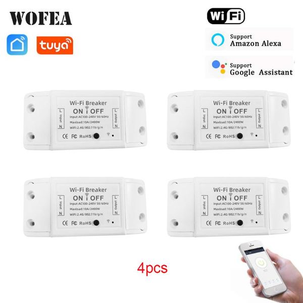 

smart home control wofea wifi light switch universal breaker timer life app wireless remote works with alexa google 4pcs