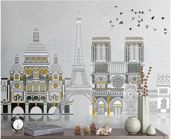 

custom mural 3d po wallpaper modern city architecture european style flying bird in the living room for walls 3 d wallpapers