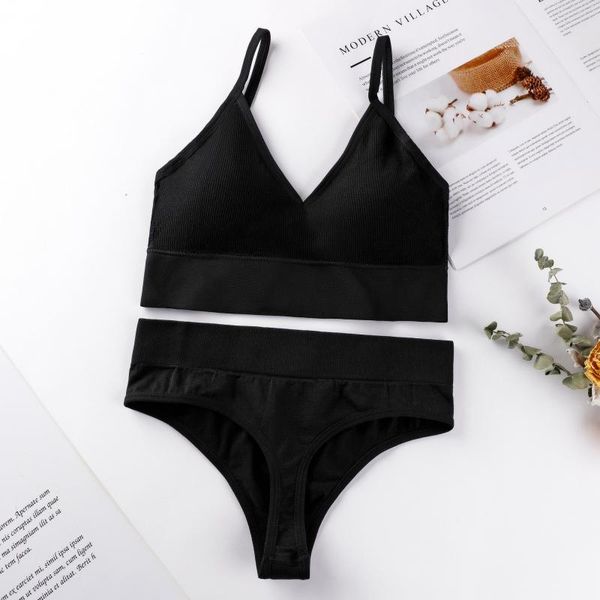 

bras sets seamless active bra thong lingerie set women fitness crop push up sports, Red;black