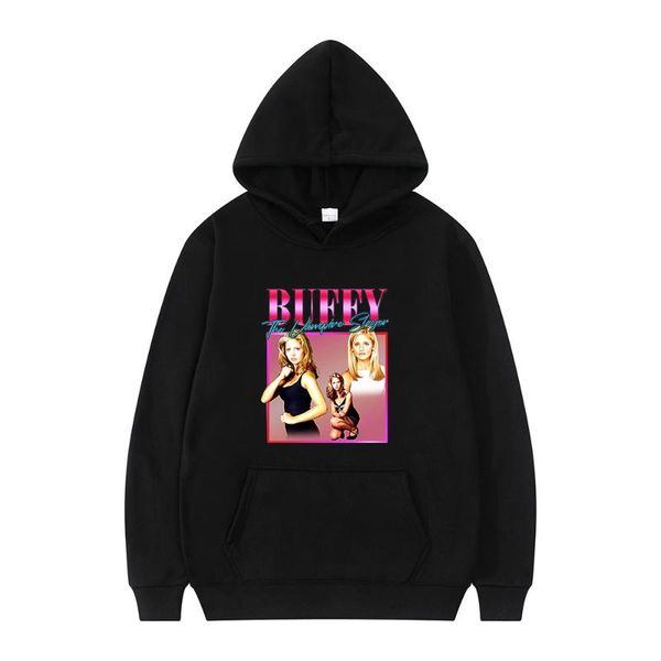

men's hoodies & sweatshirts buffy the vampire slayer classic sisters outing simple fun print winter long sleeve thick loose women hoodi, Black